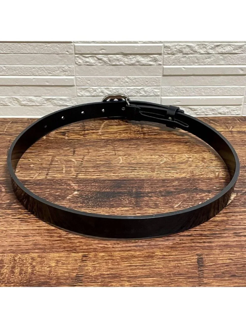 Gucci Leather GG Interlocking Silver Belt Black
